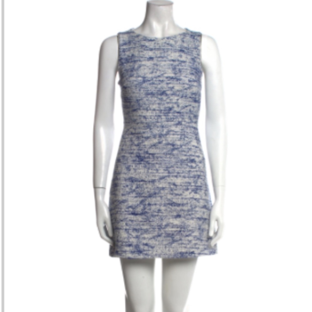Alice + Olivia Blue and White Mini Dress
